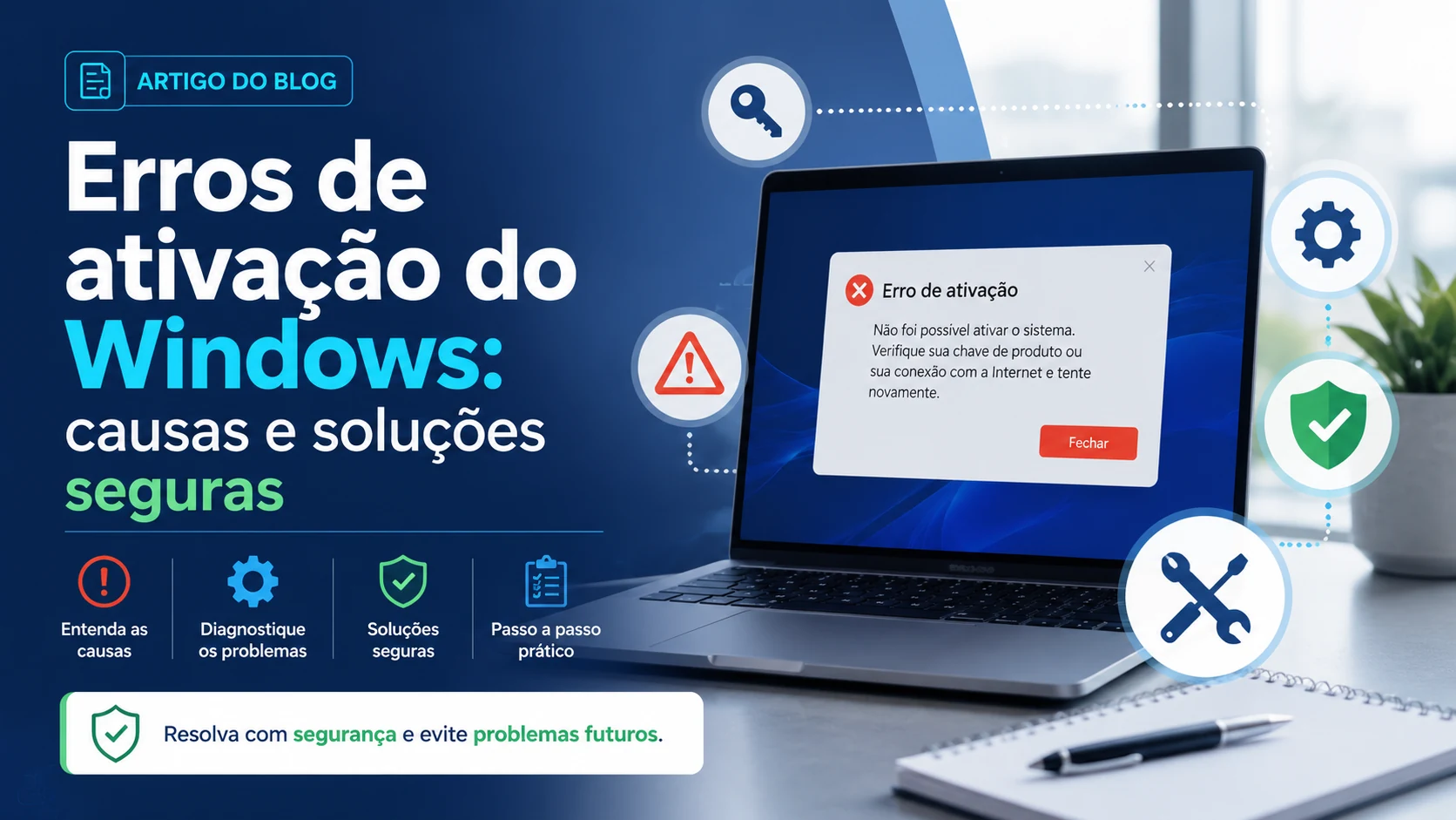 Erros de ativação do Windows: causas e soluções seguras